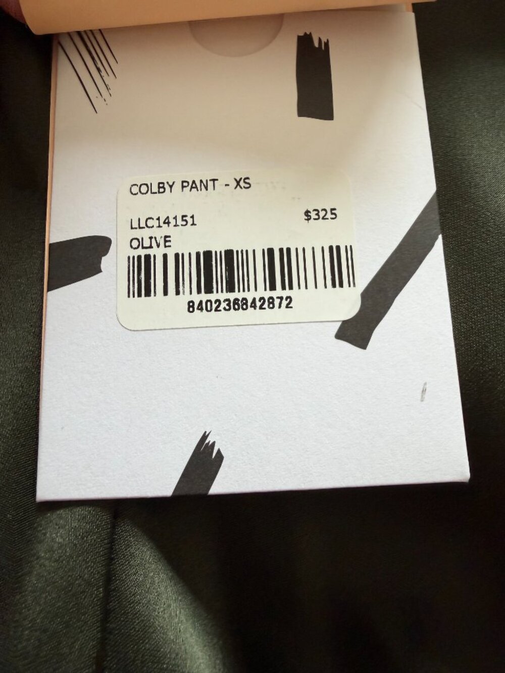 La Ligne Colby Pants, Olive Satin - Picture 6 of 6